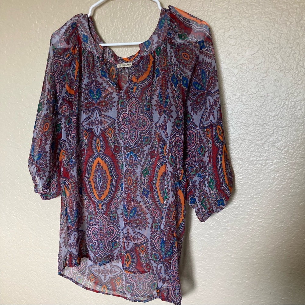 Lily White Multicolor Paisley Blouse